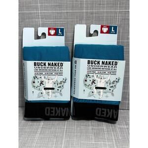 Buck Naked Mens Briefs Size Blue Sz L 36–38 Wicking Diamond Knit Lot of 2 New